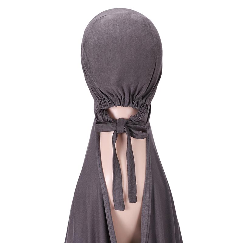 Muslim Modal Adjustable Scarf Rope Cap Jersey Lnstant Hijab Soft Turban Plain Shawl Solid Headband Wraps Foulard Femme