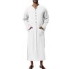Men S Vintage Loose Long Sleeve Solid Color Casual Robe