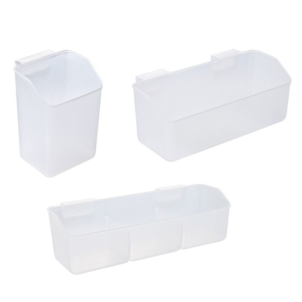 Plastic Kitchen Storage Basket with Detachable Hook Removable Bathroom Storage Box Desktop Cleaning Easy Installation