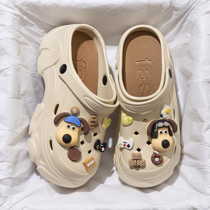 Hole shoes women's summer cartoon cute thick-soled beach outdoor non-slip baotou beach cool slippers