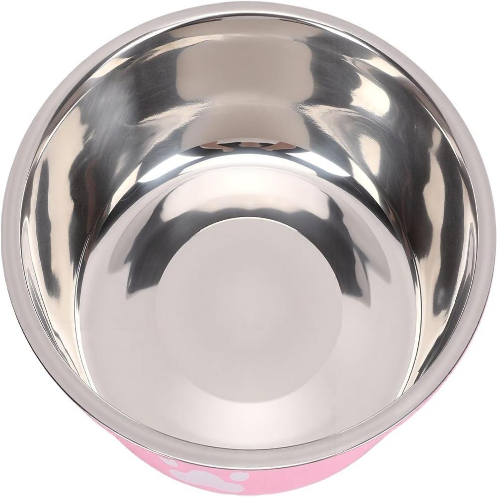Metal Dog Bowl Silicone Non Slip Pet Feeder Daily Pet Care Pet Bowl  Pet Water Drinking