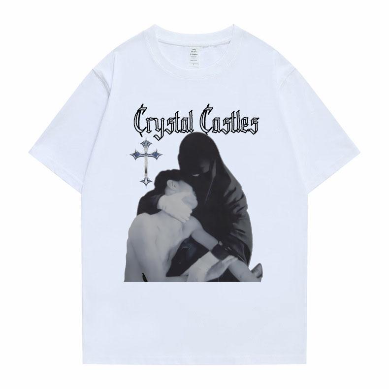Crystal Castles Graphic Print T Shirts Men Women Gothic Rock Oversized T-shirts Short Sleeve Male Hip Hop Casual Vintage Tshirt