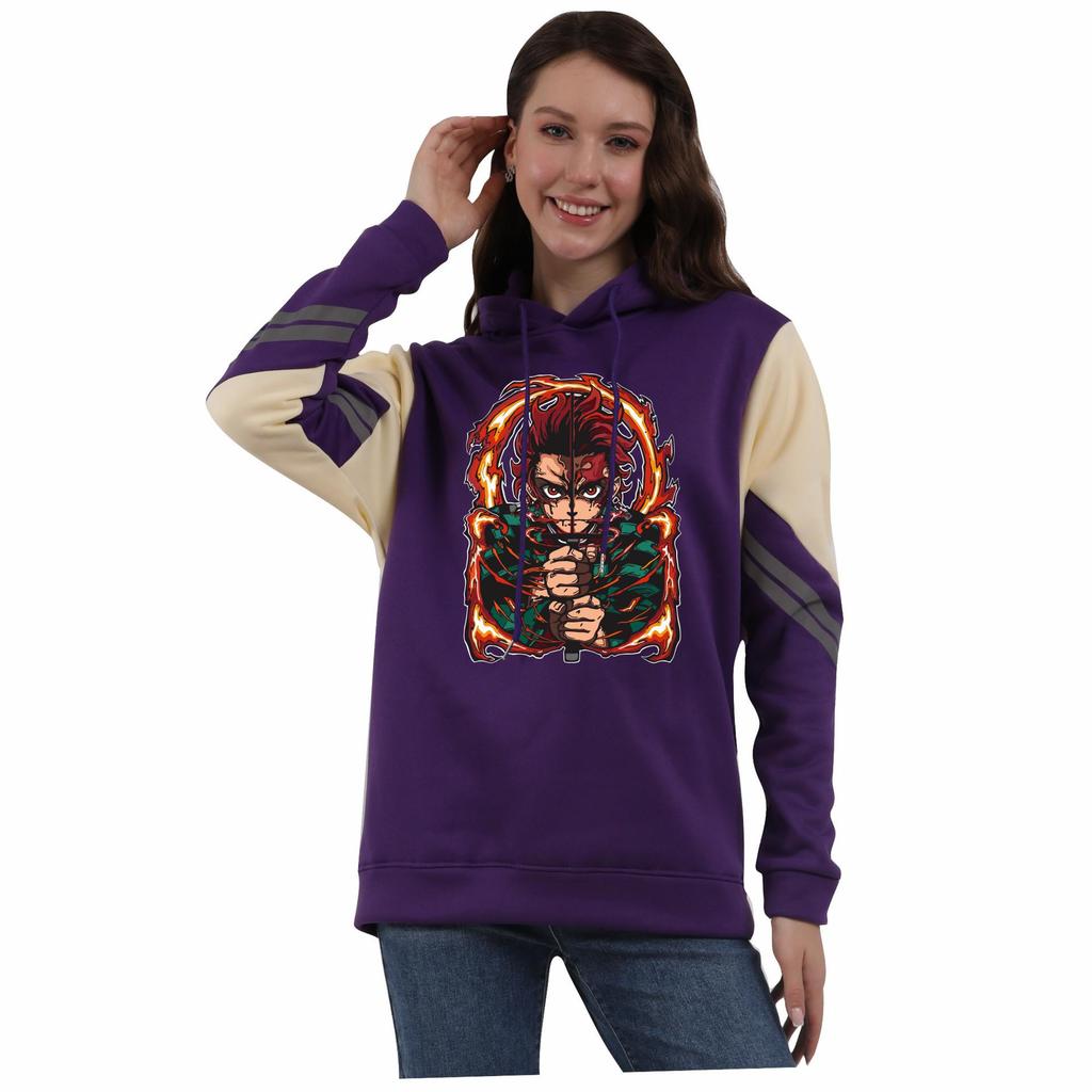 Demon Slayer Kimetsu no Yaiba Color Block Hoodie for Men and Women