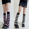 Sweet Striped Leg Warmers Stylish Hollow Knitted Leg Warmers Early Autumn 80s Party Dance Legwarmers for Women Girl Lady