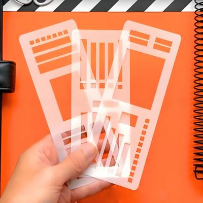 Set di Stencil Flessibili Fatti a Mano per Modello di Disco, Quaderno a Griglia di Punti, Planner, per Disegno e Liste di Controllo, Strumenti di Pianificazione Pratici