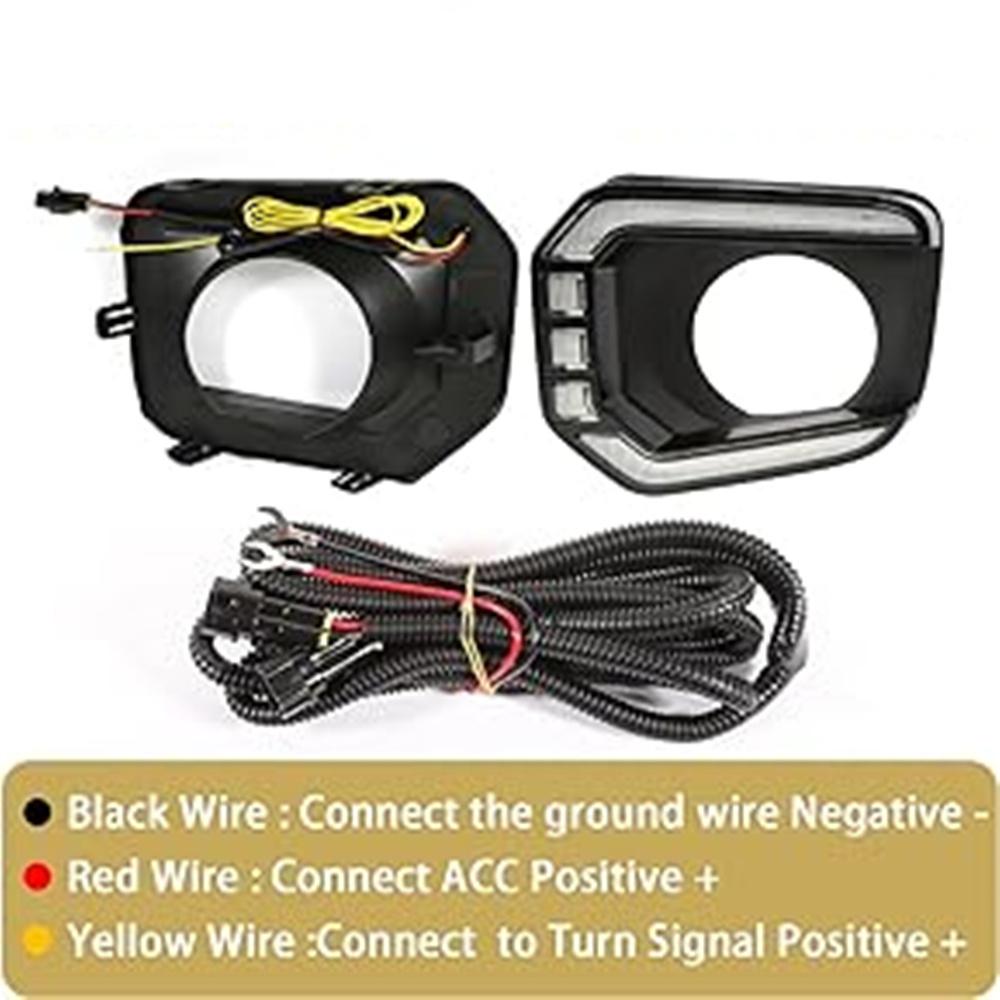 2x LED DRL Driving Turn Signal Lamp Fog Light Bezel For Toyota Tacoma 2016-2023