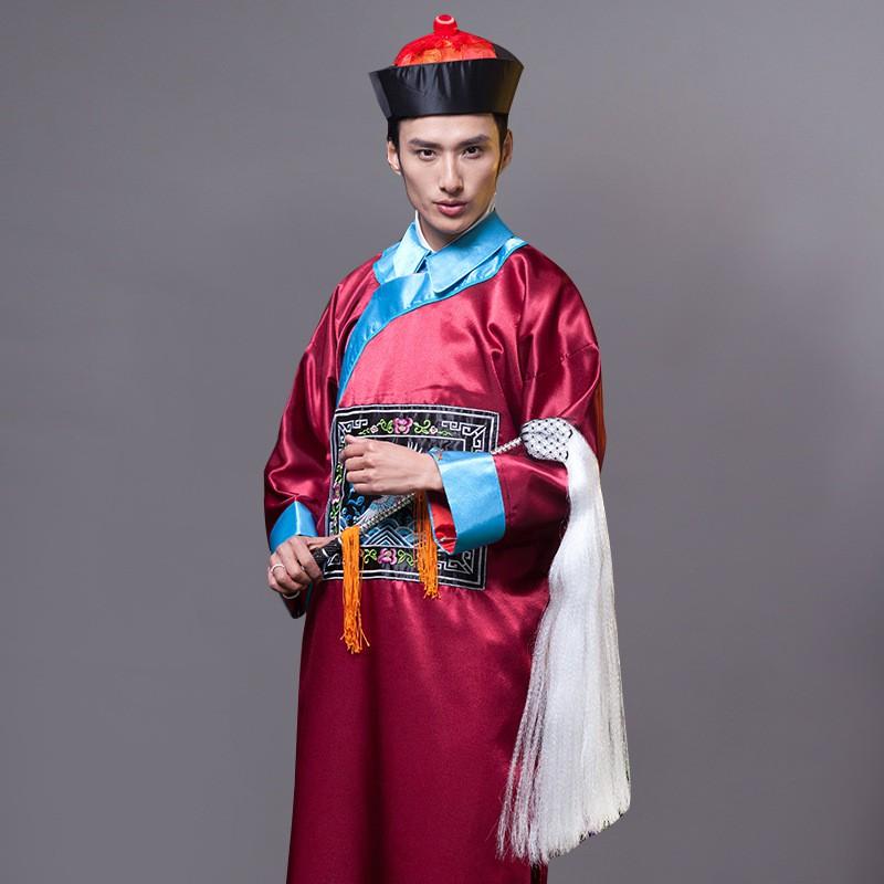 Qing Dynasty Costume Halloween Cosplay Outfit Zombie Ghost Eunuch Stage Performance