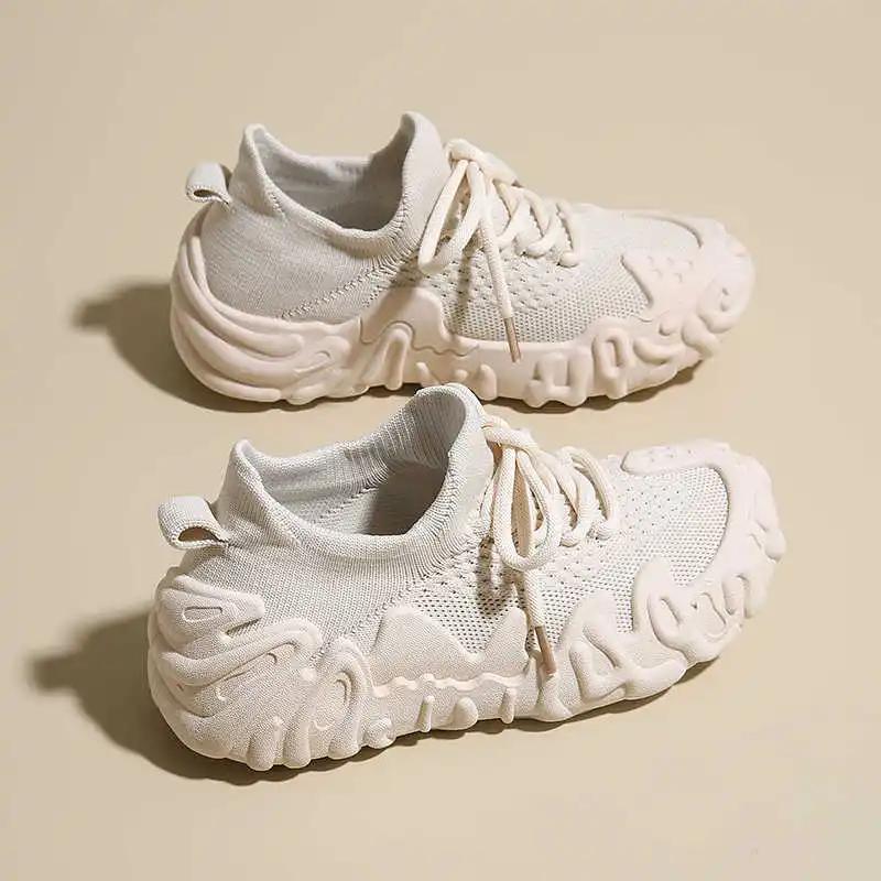 Fashion Playform Round Toe Shoes Women Luxury Sneakers Casual Unusual Sneakers Blue Tennis Woman Sport Functional Hit Small Price