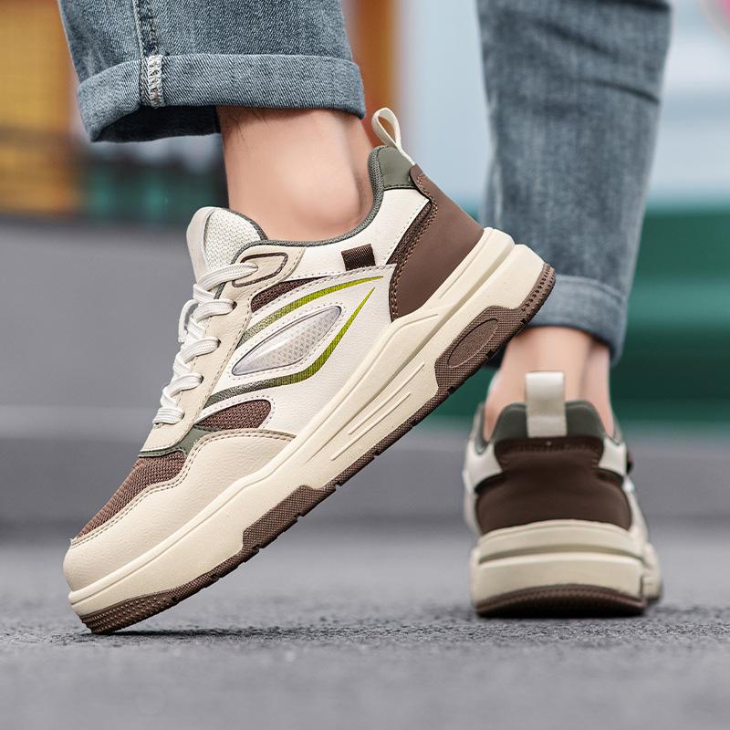 New shoes men's shoes trend non-slip wear-resistant board shoes mesh breathable lightweight thick-soled casual sports shoes