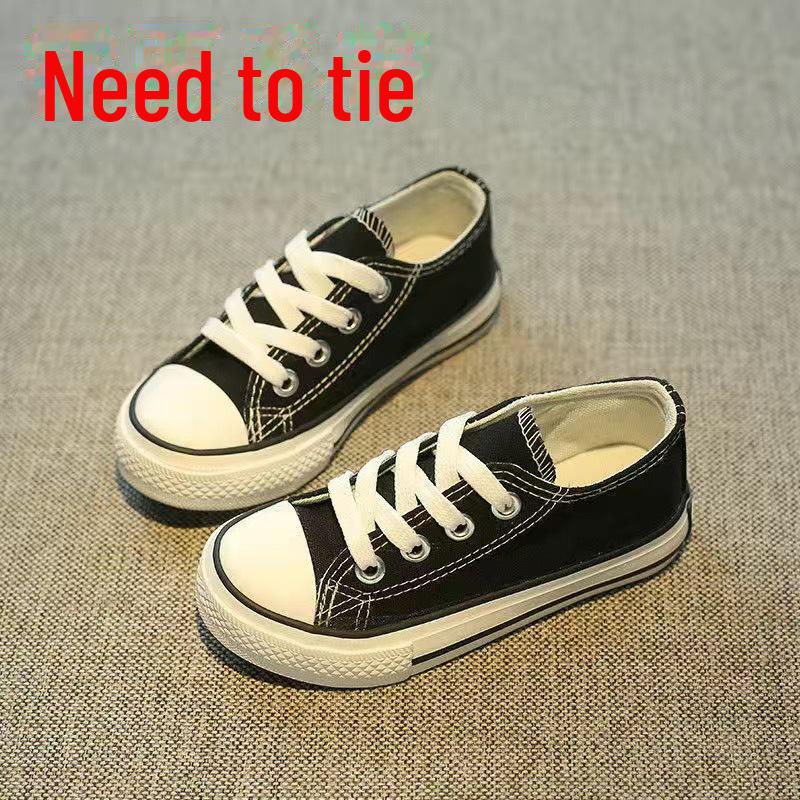 Girls' 2023 Autumn Canvas Shoes - Korean Style, Flat, Casual, Trendy, All-Match, White.