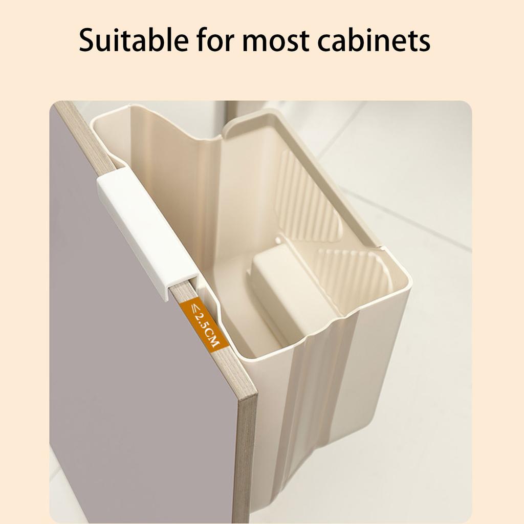 7L Compact Travel Trash Can Space-Saving Wall-Mounted Garbage Can Plastic for Countertop Under Sink Bathroom Cabinet and RV