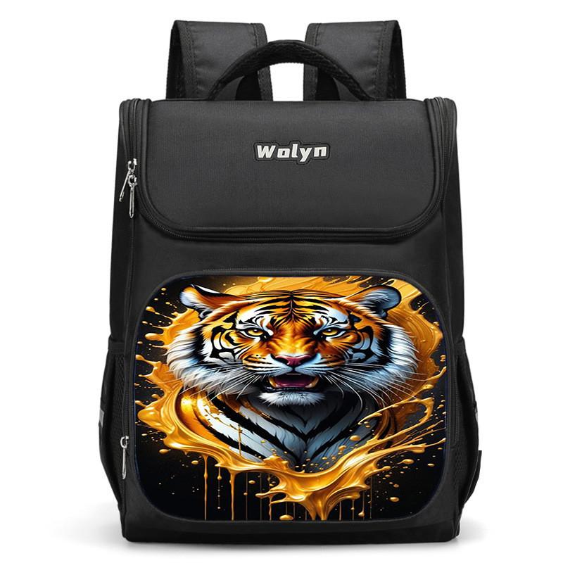 Stylish And Durable Tiger Backpack For Elementary School Kids Unisex High Capacity