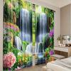 Modern Waterfall Scenery Pole Bag Curtains Bedroom Living Room Decoration Home Curtain Polyester Ideal For Area