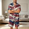 Men Satin Short Sleeve Pajama Set Two Piece Lightweight Sleepwear with Shorts and Pockets Comfortable Lounge Wear for Home