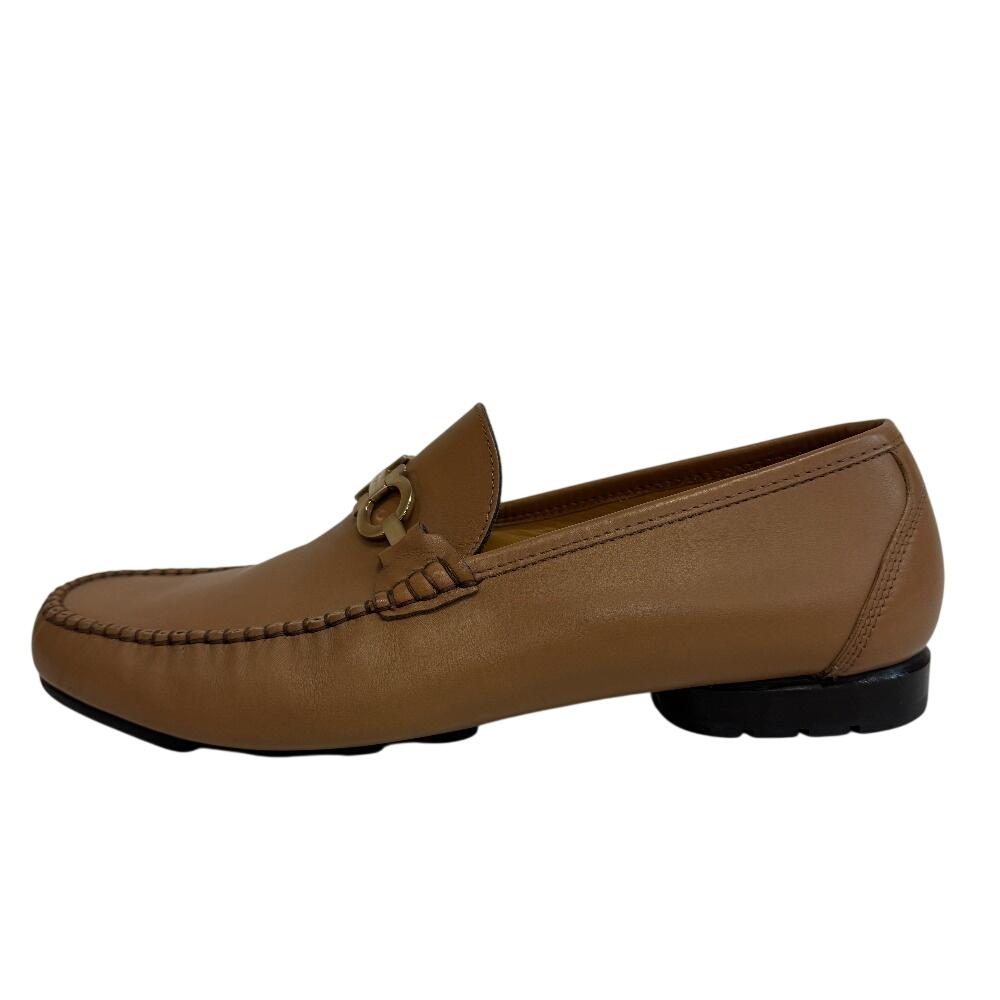 Salvatore Ferragamo Bit loafer leather Gancini loafers Camel leather Used