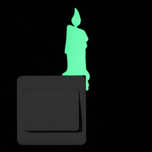 Luminous Cartoon Switch Sticker Glow in the Dark Cat Sticker Fluorescent Fairy Moon Stars Sticker Kid Room Decoration Home Decor