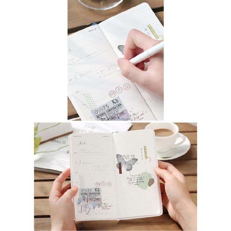 Leichtes Design Wochenplaner Notizbuch mit selbst auszufüllendem Layout und Recyclingpapier für Reiseaufzeichnungen