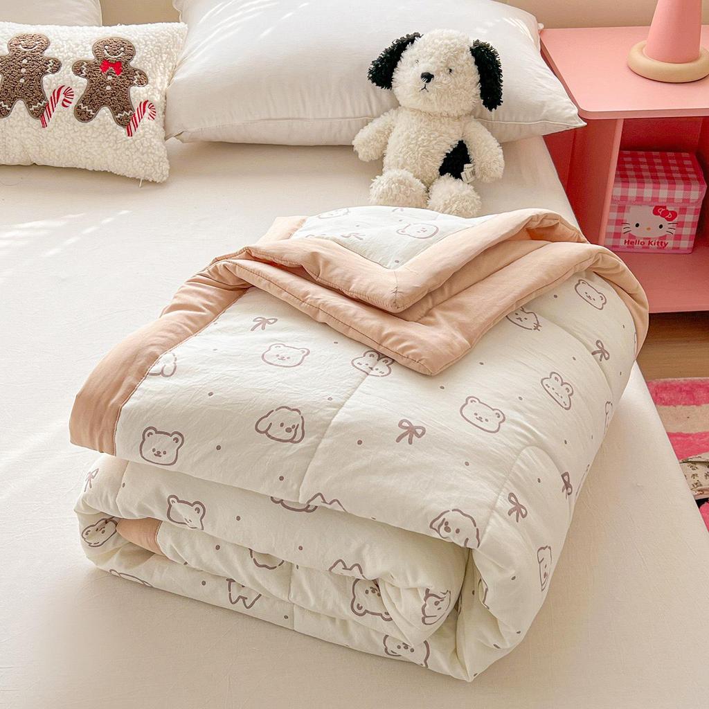 2026 Soft Washed Cotton Summer Quilt - Lightweight, Washable Air Conditioning Blanket