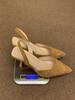 Plus Size Pointed Slim High-heeled Sandals with Toe Caps and Empty Heels Women's Mid Heels Shallow Mouth Shoes Women's Pumps
