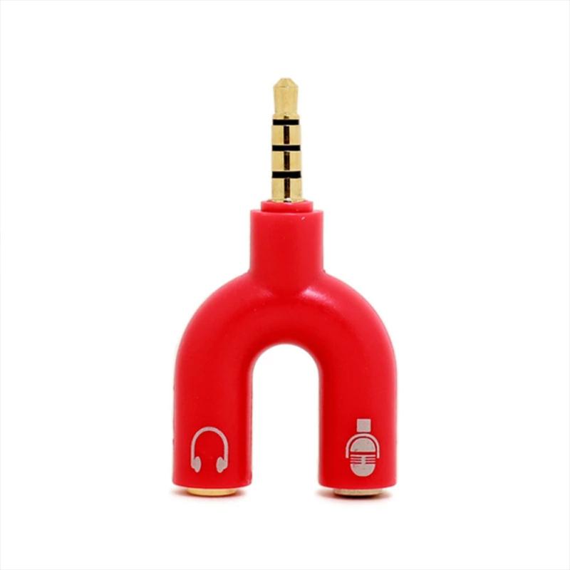 Earphone  Connector Converter, 3.5mm Stereo Splitter Audio To Mic Headset Jack Plug Adapter, For