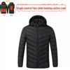 Men's Multi-Zone Hooded Electric Heated Cotton Coat with Long Sleeves