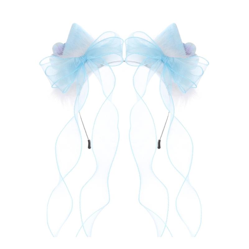 

Elegant Animal Ear Hairband with Detachable Flower Hair Clip for Fun Halloween Anime Cosplay Fursuit Props Hairhoop