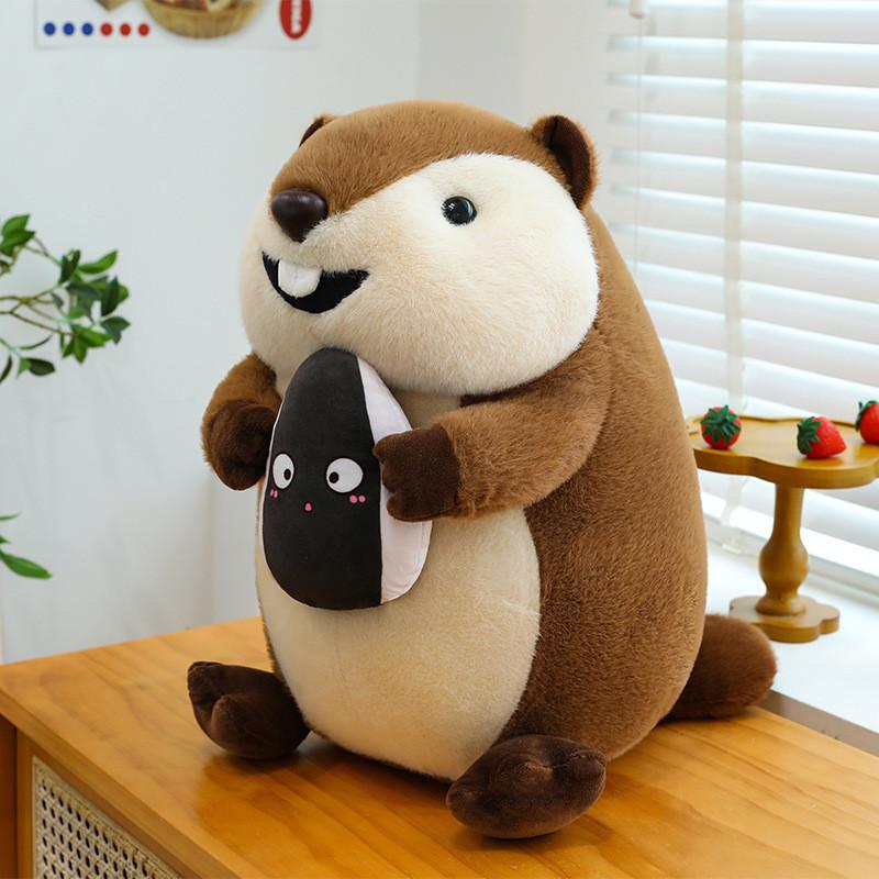 Kids Marmots Friendly Plush Animal Pillow Room Decor For Birthday Gift And Play