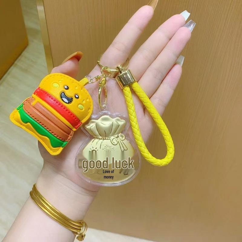 Shuibei 999 Pure Gold Good Luck Keychain: Wealth-Attracting Charm Gift for Partner