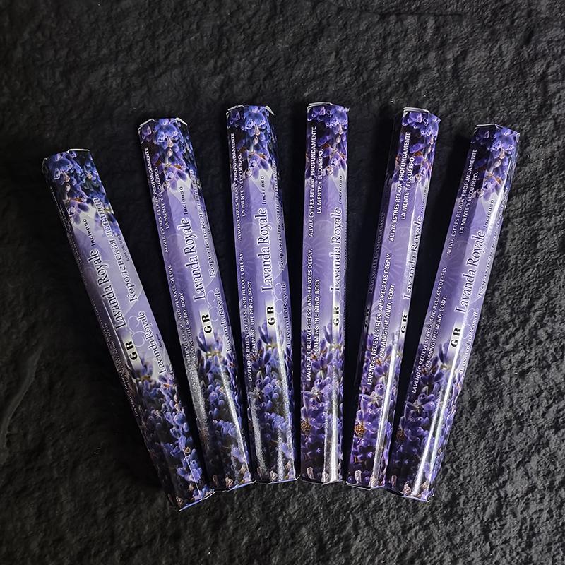 Y 6 Small Boxes/Pack Indian Incense Sticks Sandalwood  - Premium Lavender Jasmine Aromatic Scent for Home, Bathroom, Meditation