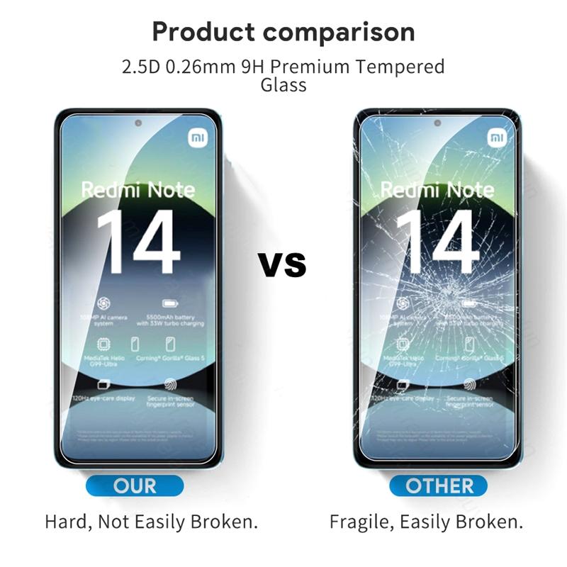 [4+4] 8Pcs/lot Camera Lens Film+Screen Protector Tempered Glass For Xiaomi Redmi Note 14 13 4G 5G 13 Pro 4G 5G Redmi 13 13C 5G 14C 4G 14T Pro Film