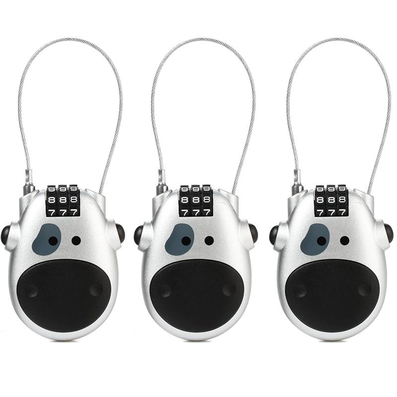 Cable Combination Lock Adjustable Cable Code Locks 3 Digit Combination Lock Security Wire Combo Steel Cable Locks