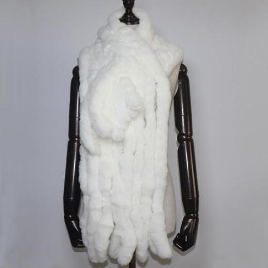 Winter Women Hand Knitted Real Rex Rabbit Fur Scarf Shawl Natural Soft Rex Rabbit Fur Muffler Lady Long Real Fur Scarves Poncho