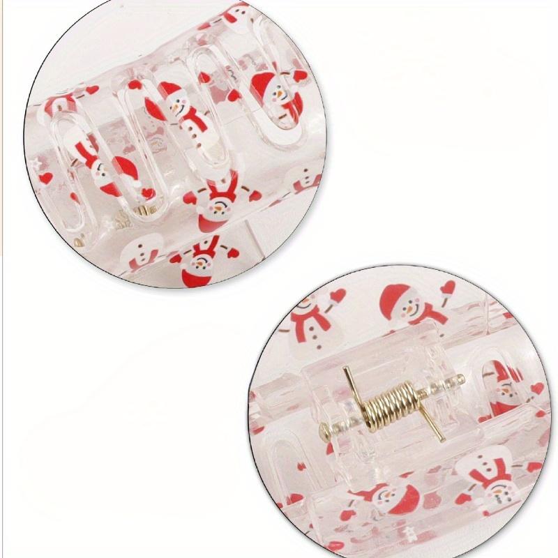 1pc Festive PVC Hair Claw Clip - Large Cartoon Santa Print, Cute Christmas Holiday Hair Accessory, Ideal Gift