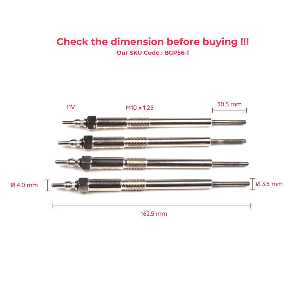 ESC Auto Parts EGP56-1 4 Pcs Heater Glow Plugs GX4161, 12291RBDE01, 12291RL0G01 for Honda 2.2 CDTI Fast Shipment Made In Turkey