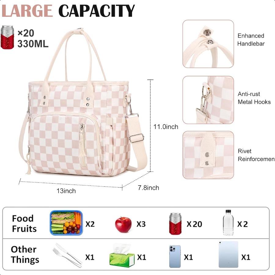 

Сумка для ланча для женщин и мужчин, милые вельветовые сумки-тоут для ланча, многоразовый термоизолированный ланч-бокс, большая вместимость, многоразовый термоизолированный кулер для United States