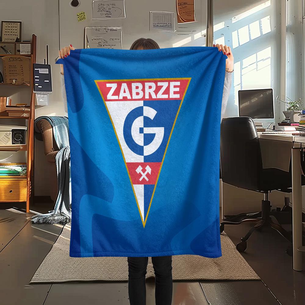 Górnik Zabrze Print Flannel Blanket, High Quality Comfortable for All Seasons, Home Decor, Warmth and Comfort