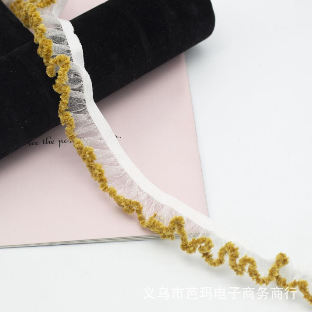 5Meters/lot 20MM Wide New Snow Silk Lace Single Skirt Edge Elastic Band Mushroom Baby Clothes Elastic Headpiece Decorative Lace