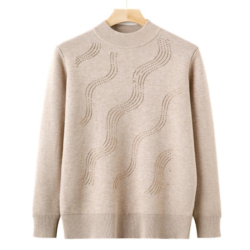 Mom Winter Clothes New Plush Thickened Sweater Year Old 0 Middle and Old Women's Bottoming Shirt Grandma Clothes