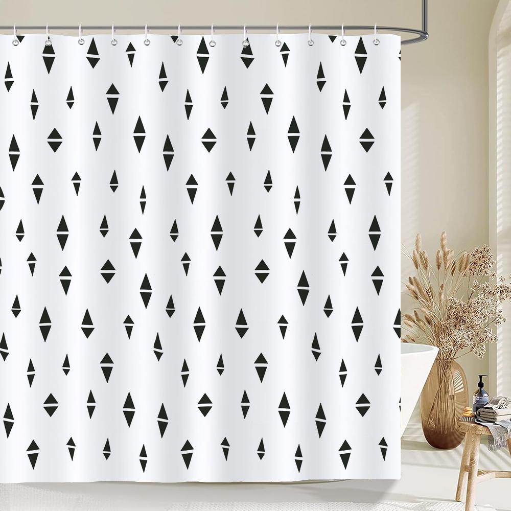 1 Pcs Simplicity style Shower Curtain Black and white Printed Bathroom Curtain Waterproof Polyester Home Decoration Curtain