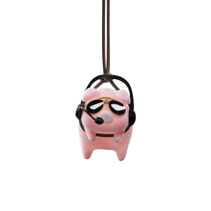 

Cute Little Pig Car Pendant Decoration Swing Piggy Hanging Flying Interior Accessories for Rearview Mirrors