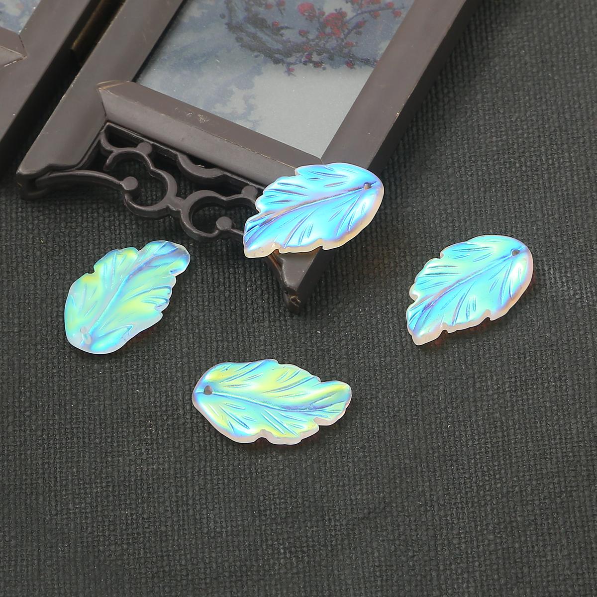 

10 шт. 17x28 мм антикварные бусины в виде листьев и перьев, стеклянные кулонные бусины для изготовления ювелирных изделий, серьги-шпильки, аксессуары