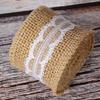 1 Rol 2M×5cm Natuurlijk Jute Linnen Lint, Rustiek Vintage Linnen Kantrand voor Bruiloftsdecoratie, Kerstfeest & Knutselbenodigdheden