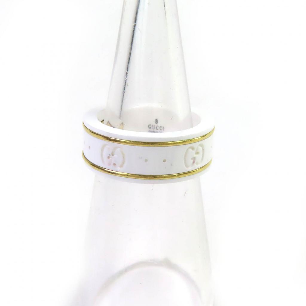 Excellent GUCCI Ring Icon Ring GG Ring White gold ceramic Women Used