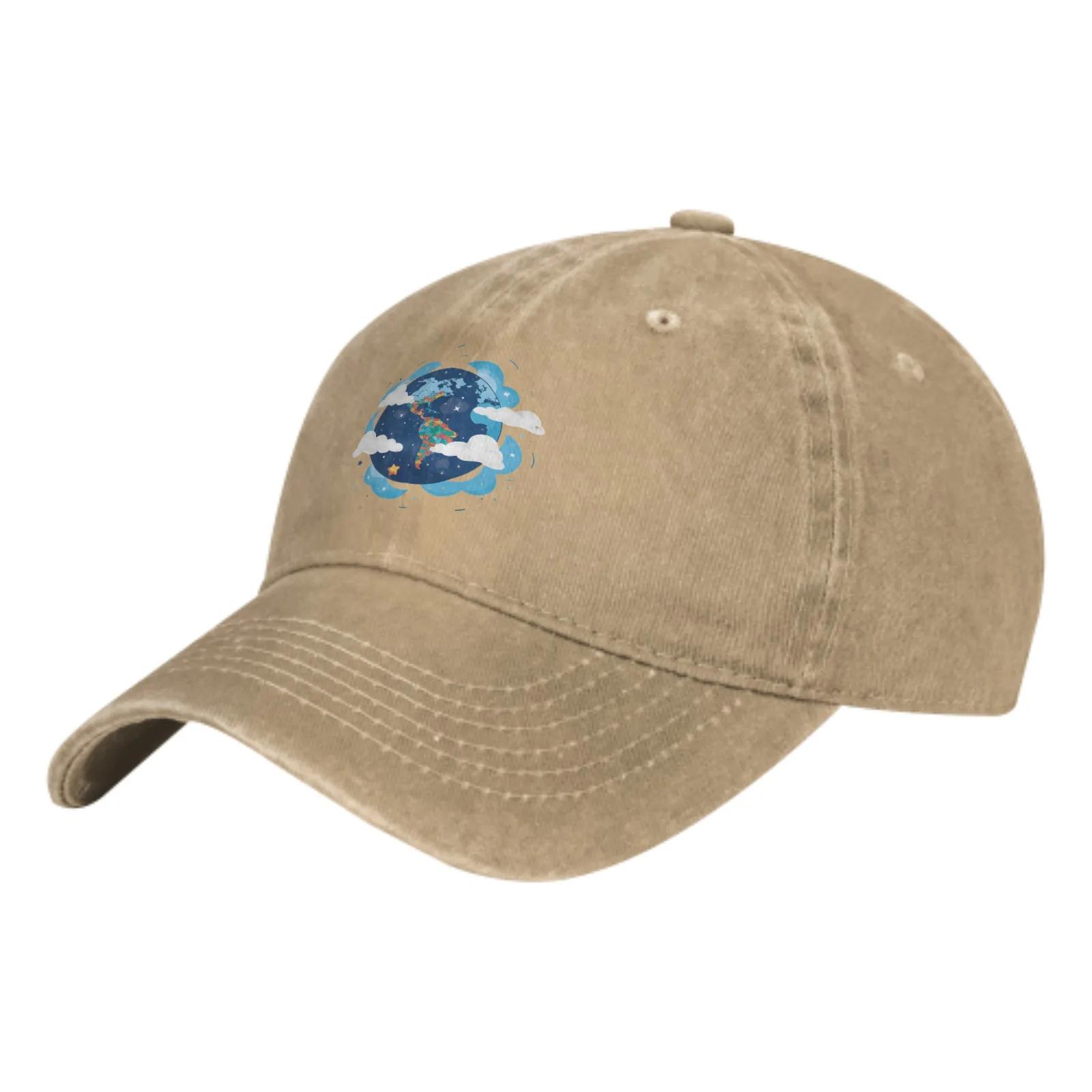 

Облачная планета Летняя классическая мода Мужская кепка тракер Хлопковая дышащая Женская ковбойская кепка Для улицы Путешествия Отдых Бейсболки Adjustable хаки