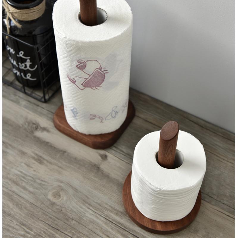 Simple Creative Solid Wood Storage Rack Vertical Household Kitchen Tissue Rack Cling Film Racks Household Storage Products