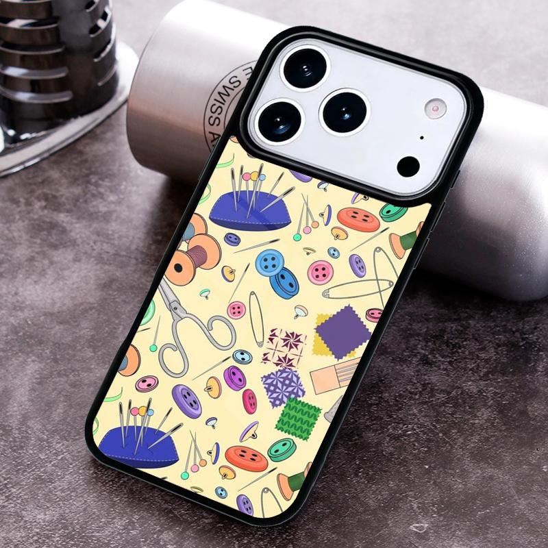 Sewing Machine Pattern soft Phone Case For iPhone 17,16e,15,14,13,12,11,Mini,Pro,MAX soft Silicone Cover
