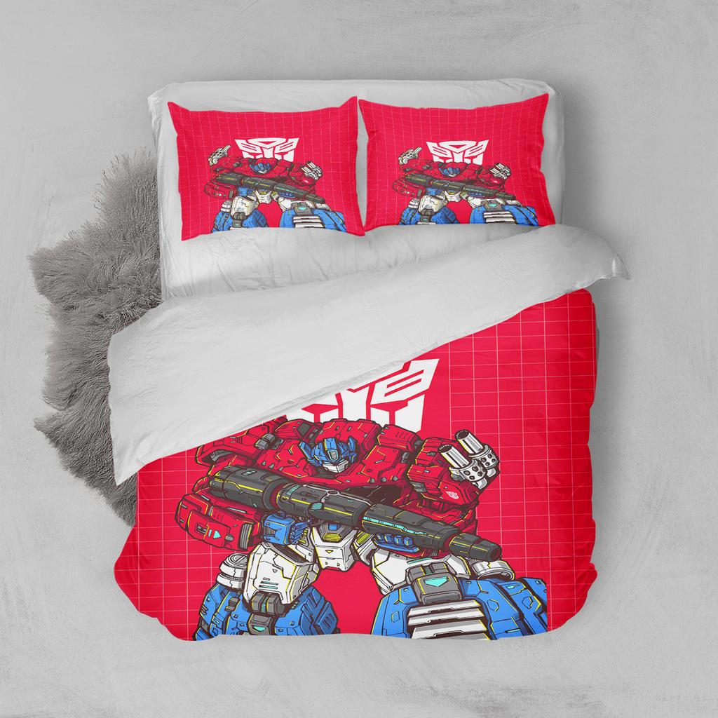 Juego de Ropa de Cama de Lujo Regalo de Cumpleaños Juegos de Cama de Dibujos Animados T-Transformers Exquisito Juego de Suministros para la Cama Funda Nórdica Juego de Colcha