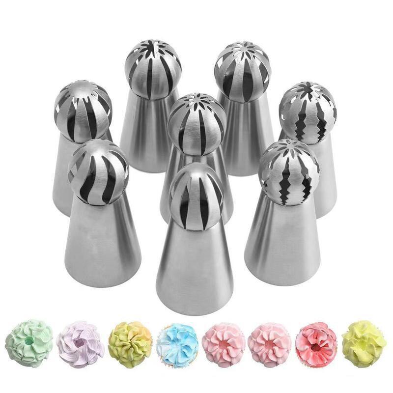 3-Piece Stainless Steel Torch Tip Set Cake Decorating Piping Nozzles Ball-Shaped Icing Tips