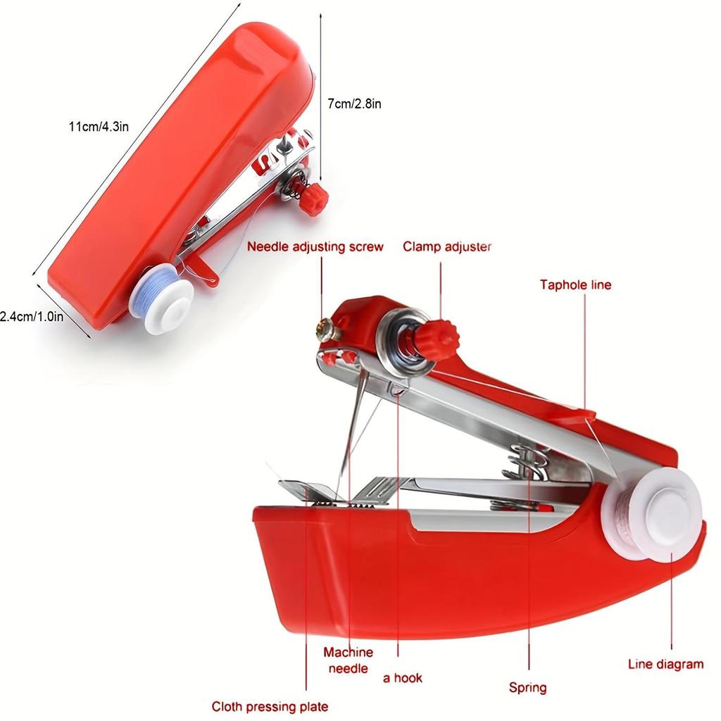 1 bucată acasă esențial pentru călătorii, mini portabile, bricolaj, mașini de cusut manual, fără fir, țesături de îmbrăcăminte portabile