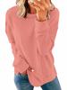 European & American Women's Round Neck Solid Color Long Sleeve Autumn Hoodie Pullover (2024)